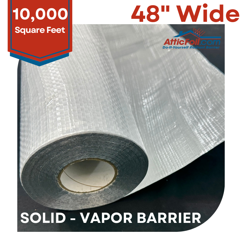 Solid Vapor Barrier Radiant Barrier AtticFoil® 48″ Wide - Not for Attic Use!