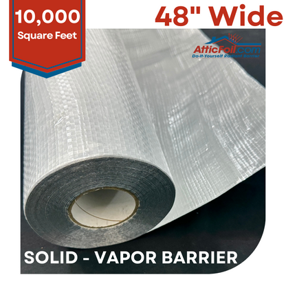 Solid Vapor Barrier Radiant Barrier Foil 48″ Wide - Not for Attic Use!