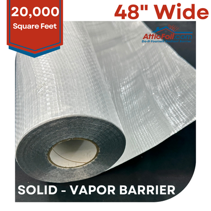 Solid Vapor Barrier Radiant Barrier Foil 48″ Wide - Not for Attic Use!